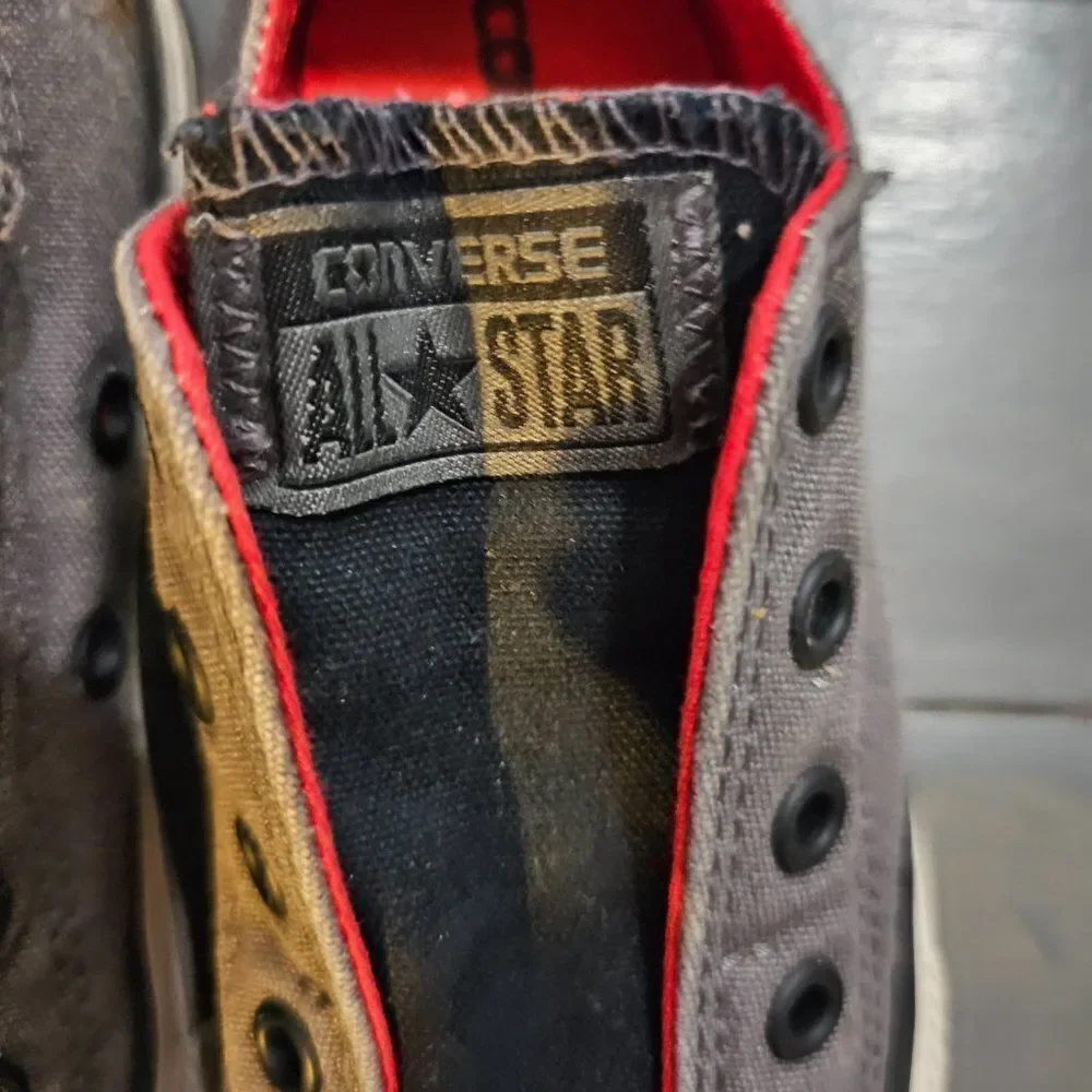 Converse Boys Gray Black & Redll Star Chuck Taylor Sneaker Shoes Size 13
